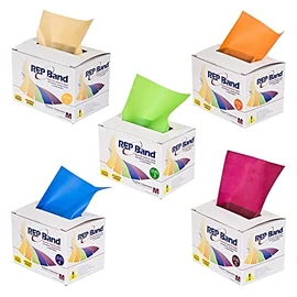 REP Band Exercise Band - Latex Free - 6 Yard, Set of 5 (1 Each: Peach, Orange, Lime, Blue