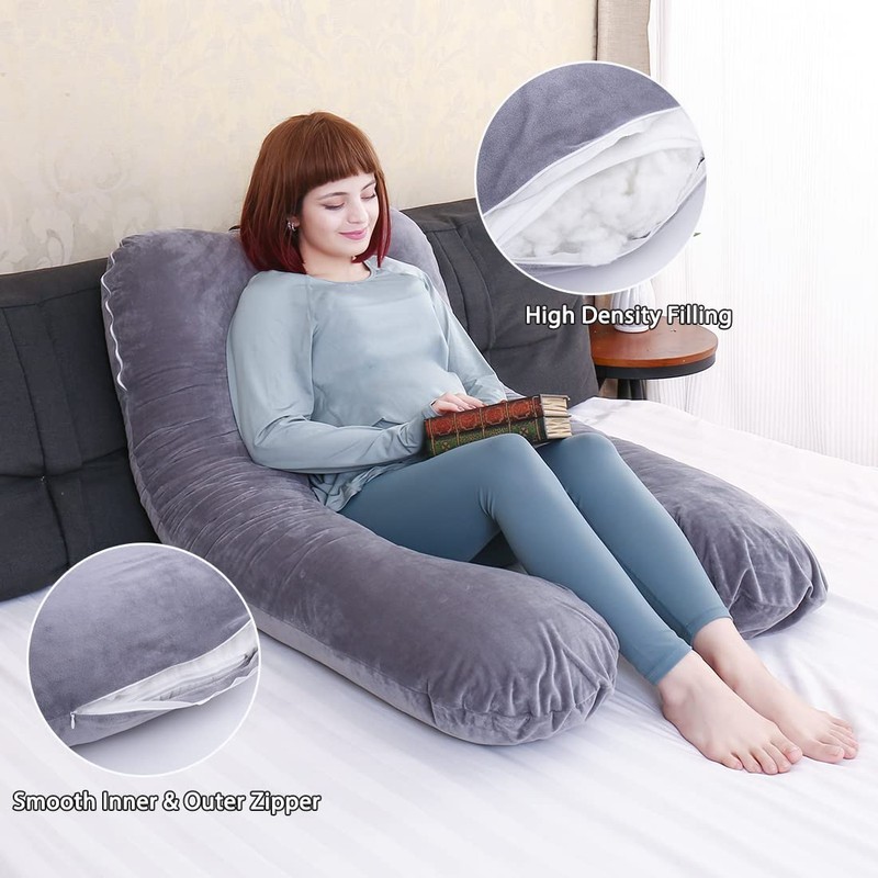 MOON PINE Pregnancy Pillow, U Shaped Full Body Pillow for