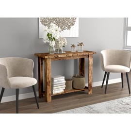 Safdie & Co. Safdie 81090.Z.07 Brown Entryway Console Sofa Couch Table/Accent Wall Table-39 Long Reclaimed Wood with 1 Shelf for Living Room, 15 in x 39 in x 30 in