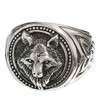 Treasure Bay Men's Women's Wolf Ring, Nordic Viking Wolf Head