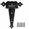 6 Inch Decorative Hammered Tee Hinge, 2 Pack Black Heavy