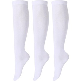 Women's  High Athletic Socks Stripe Tube Outdoor Sport Socks 1-3 Pairs - Size: 3 Pairs White