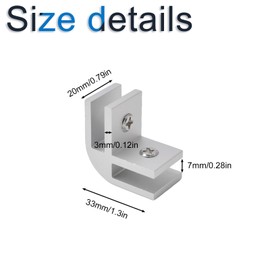 INCREWAY Wind Guard Corner Hardware, Tempered Glass Connector Kit, 4 Corners Aluminum, for Custom Sized Wind Guard on Outdoor Gas Fire Pits