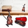 Mini Bass Ornaments Wooden Small Musical Instrument Model Home Decoration