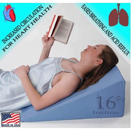 7" Bed Wedge (Ecru) - Supportive Foam - Great for Hernia, Pressure, Circulation, Pregnancy - Reading, Watching TV, Gaming - Made in USA