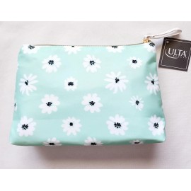 Ulta Green Floral Zippered Cosmetic Makeup Bag 10"×6.5" Approximately, A1