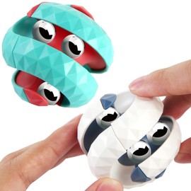 2PCS Orbit Ball Toy,Fidget Cubes Top Spinning Toy, Track Infinite Flip Change Puzzle Games Toy for Kids Children Adults,Stress Relief Gifts for Thanksgiving Birthday Party Favor,Green