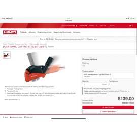 Hilti Dust Extraction Hood DC-EX 125/5” OEM 284978 Compact Extraction Hood - New