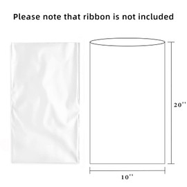 Morepack 10x20 Inches Cellophane Bags,Clear Cellophane Gift Bags for Mugs,Bottles,30Pieces (Bow and Ribbon Not Included)