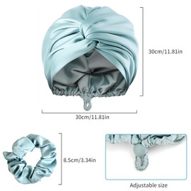 KINGTLE Satin Silk Bonnet for Sleeping Double Layer Satin Hair Cap Curly Natural Head Scarf Night Caps with Elastic Stay On Head Adjustable Silk Hair Wrap for Women Men