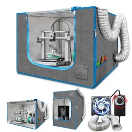 Fireproof 3D Printer Enclosure with Ventilation,12V Fan Adjustable Airflow, Horizontal and Vertical Orientations Tent, Compatible with Bambu Lab Creality Elegoo Series FDM 3D Printer and Resin Printer
