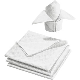 Erwin Müller Napkin Set of 4 Damask Jacquard Paderborn, 50X50 cm, White