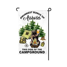 Funny Garden Flag, Garden Flag, Camping Flag, Drunkest Bunch of Assholes this Side of the Campground