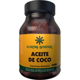 Essential Nutrition, Aceite de Coco 40 Cápsulas de 1000 mg