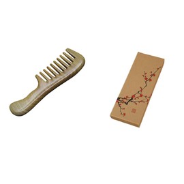 Holzkamm, Breiter Zahnkamm für Lockiges Haar, Holzkamm für Damen, Sandelholz Kamm für Locken, Kamm Holz Antistatischer