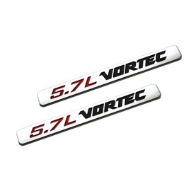 SSDD 2pcs 5.7L Vortec Hood Emblems Engine Badge 3D Decal Replacement for Silverado Z71 Gmc Sierra (Chrome) (CH-5.7L Vortec)