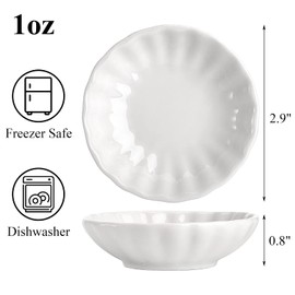 Hiceeden 20 Pack 2.9 Inch Soy Sauce Dish, Ceramic Pinch Bowl 1 Oz, Mini Porcelain Dipping Bowl Plate for Side Dishes, Condiment, Sushi, Ketchup, Appetizer
