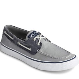Sperry Men's Bahama II Boat Shoe, SW Grey/Navy, 16 M