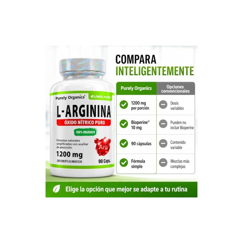 L Arginina 1200 mg | Pre Entreno y Óxido Nítrico