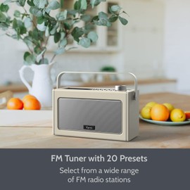 i-box DAB/DAB+ & FM Radio Portable Bluetooth Speaker, Rechargeable Digital Radio with USB Charging for 15 Hours Playback DAB Radio with Bluetooth Stereo Speakers