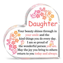 2025 Christmas Gifts For Adult Daughter Birthday Gifts For Daughters From Mom Dad Stocking Stuffers For Daughter In Law Heart Plaque Birthday Christmas For Home Desk Decorations Cute Room Decor