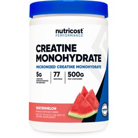 Nutricost Creatine Monohydrate Powder (Watermelon, 500 Gram) - Micronized Creatine Supplement - Vegan, Non-GMO, Gluten Free