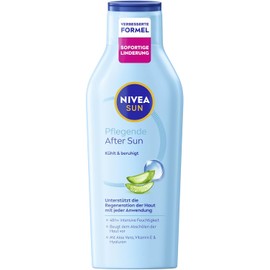 NIVEA SUN Nourishing After Sun Lotion, Body Lotion with Skin Soothing Effect After Sunbathing, After Sun with Organic Aloe Vera, Vitamin E & Hyaluronic for 48 Hours of Moisture (400 ml)