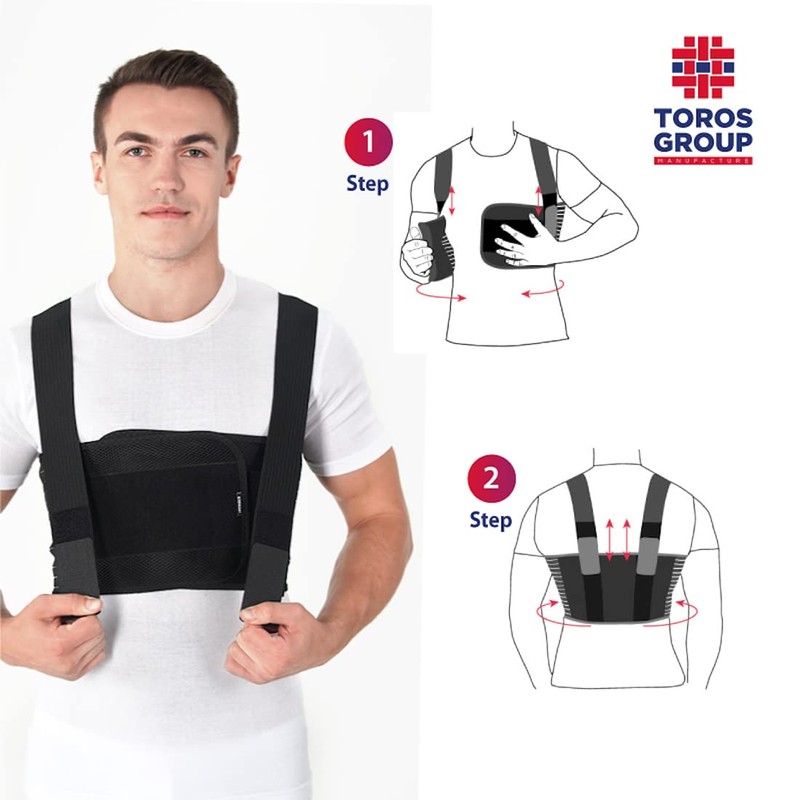 TOROS GROUP MANUFACTURE Männer Brust-Korsett mit Brustgurt mit Hosenträger Ideal