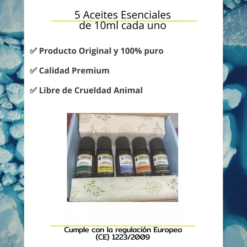 Origen Aceites Esenciales Kit De 5 Aceites Esenciales De 10ml