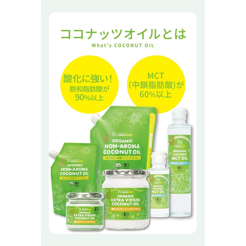 cocowell (ココウェル) Organic Extra Virgin Coconut Oil, 12.6 oz (360