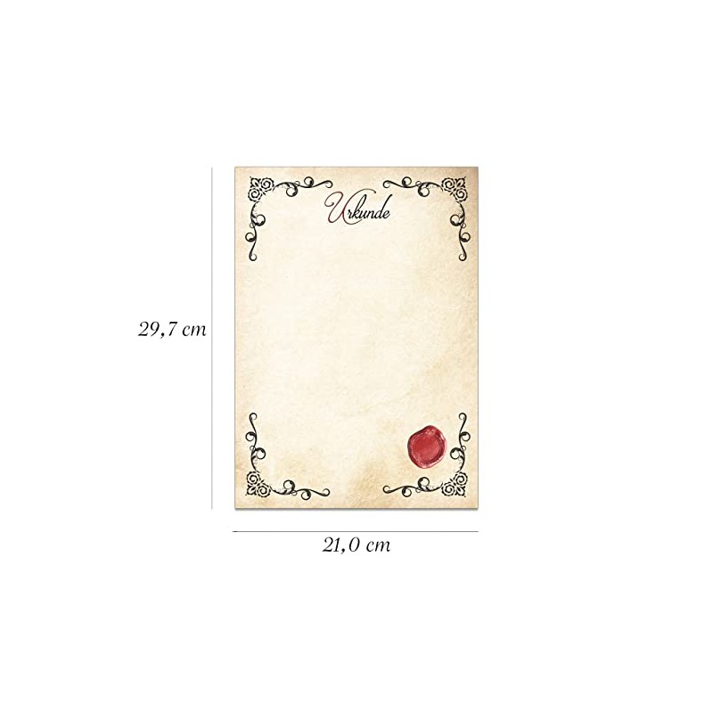 Pusteblume Grusskarten 20 Sheets Certificate Paper Vintage Style with Printed