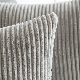 MIULEE Corduroy Soft Solid Decorative Square Throw Pillow Cover Cushion Cases Pillow Cases for Couch Sofa Bedroom Car 12 x 20 Inch 30 x 50cm Silver Grey