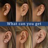 Moissanite Stud Earrings Women Men：Silver Hypoallergenic Screw Back Earrings Brilliant