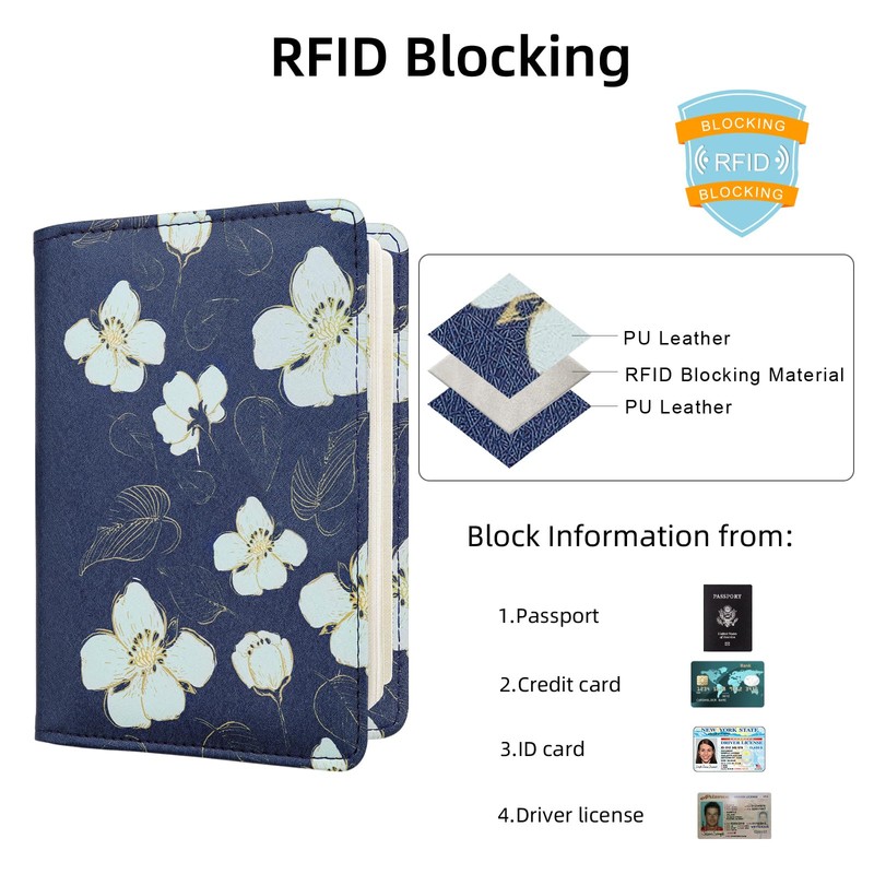WALNEW Passport Holder Cover Wallet, RFID Blocking Leather Travel Document