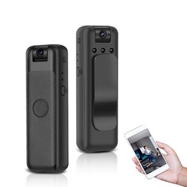 Ahheyie WiFi Camera Body Camera with HD1080P Video, Night Vision Home Camera Pet Camera Indoor, 180°Rotating Lens Portable Camera for Driving/Meeting/Outdoor Sports