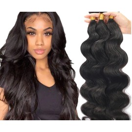 Caspa's ShopHouse Brazilian Body Wave Human Hair Bundles 10A Grade Natural Hair Weave Bundles Deal 20/22/24 Inch Machine Double Weft Bundles Hair Extensions