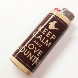 Keep Calm & Love Country Lighter Case Holder Sleeve Cover Fits Bic Lighters