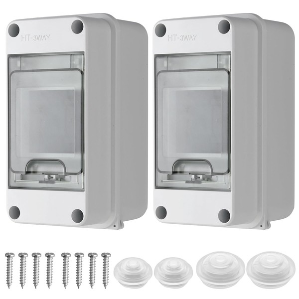 EYPINS 2 x Surface-Mounted Distribution Box 1 Row 3 Modules