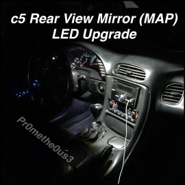 N/A 1997-2004 c5 Corvette Interior rear view mirror (map) White LED lights