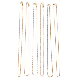 Tofficu 6pcs Jewelry Making Chain Fashion Jewelry for DIY Chain Gold Plated Chain Gold Chain Necklace Tennis Chain Necklace Chain with Pendant Gold Filled Necklace Gold Punk Chains Golden