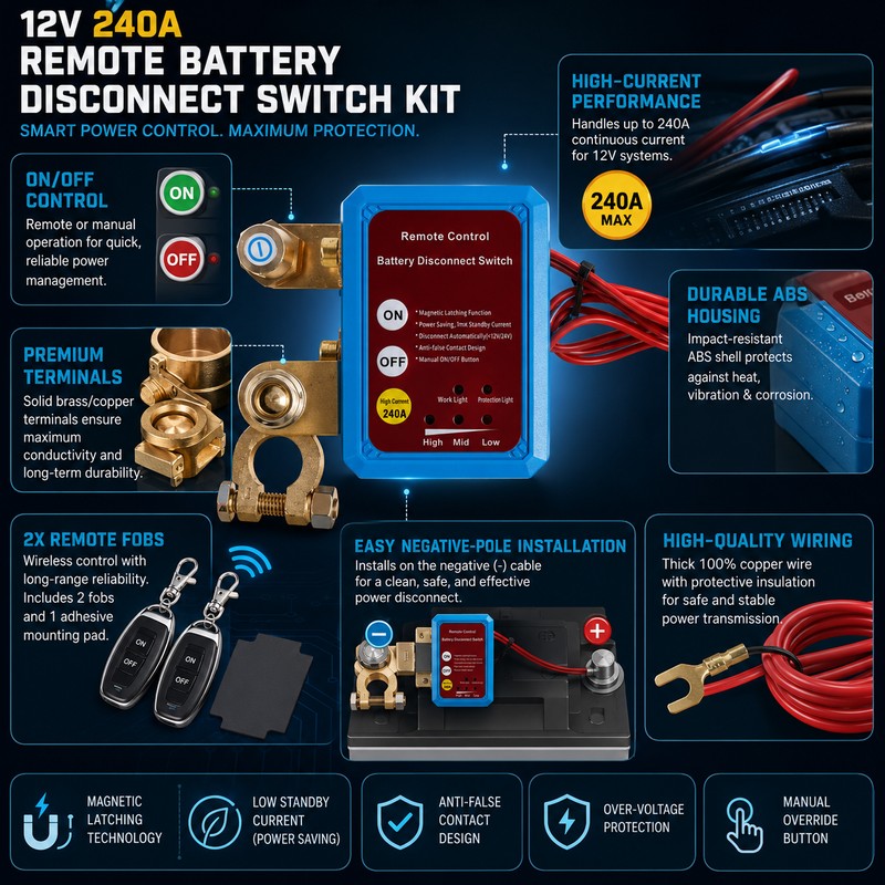 12V Remote Battery Disconnect Switch for Cars and Trucks –
