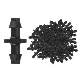 M METERXITY 100-Pack Drip Irrigation Barbed Fittings, for 1/4 Inch Tubing Connector Plastic Coupling Irrigation Parts for Garden/Greenhouse/Aquarium/Flower Pot, Drip Pipe Accessories