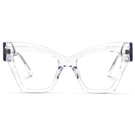 VOOGLAM Cat-eye Blue Light Blocking Glasses for Women Anti UV Eyestrain Eyewear Crystal Reginald GJGA101809-04