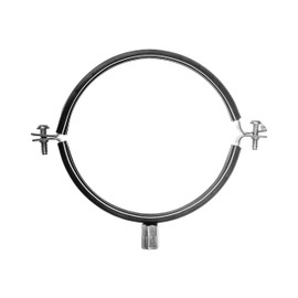 HVAC OV 6" Inch Galvanized Steel Duct Clamp with Rubber Fitting - Metal Pipe Hanger - Rigid Tube Brackets - Conduit Wall Attachment