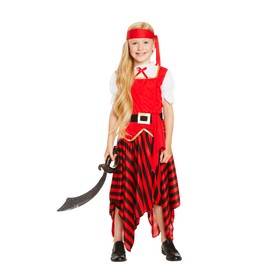 Pirate Costume Kids - Boys Girls Pirate Role Play Dress Up World Book Week Day Costumes Fancy Dress Outfits UK, Girl 5-6 Years