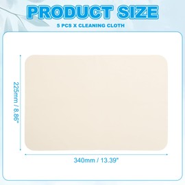PATIKIL Glasses Cleaning Cloth 7.7" x 9", 5 Pcs Microfiber Eyeglasses Polishing Cloth Soft Suede Wipe Screen for Camera Lens Eyeglasses Screens Smart Devices, Beige