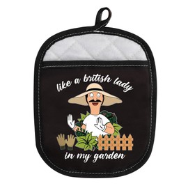 CMNIM Bob' TV Show Gift Burgers Oven Mitt Bobs Kitchen Accessories for Bob's Family Fans Oven Mitt BBQ Glove Pot Holder (British Lady Oven Mitt)