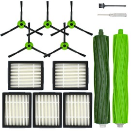 J Series Replacement Parts Accessories for iRobot Roomba J5 J5+ J6 J6+ J7 J7+ J8 J8+ J9 J9+ Robotic Vacuum Cleaner Attachment Kit, 1 Main Brush, 5 Black Side Brush, 5 Filter (Not for Combo j7+/j9+)