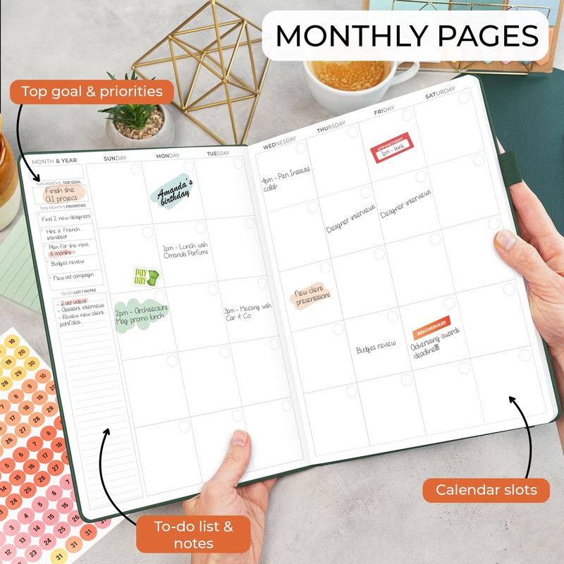 Clever Fox Appointment Book – Hourly Schedule Planner with 15-Minute