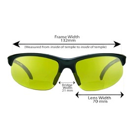 Pink Ribbon Shades VistaSport Wraparound Bifocal Sunglasses - Yellow 2.00